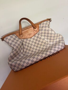 Louis Vuitton Siracusa PM Damier Azur Canvas Shoulder Bag Authentic discontinued